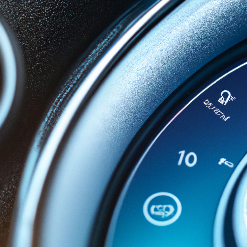 Close-up of dashboard and tactile dial